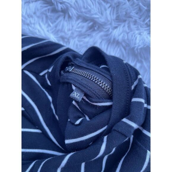 Diesel Women's XL Stripe Maxi Stretchy Cotton Sleeveless Tunic Dress Side Split - Picture 9 of 11